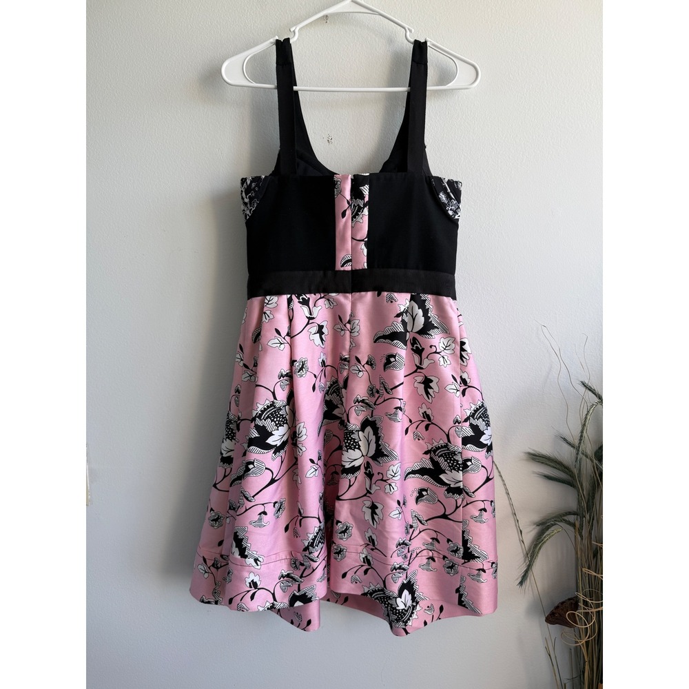 Diane von Furstenberg Pink Floral Wool Silk Fit Flare Dress Size 6 Cocktail - Picture 3 of 9